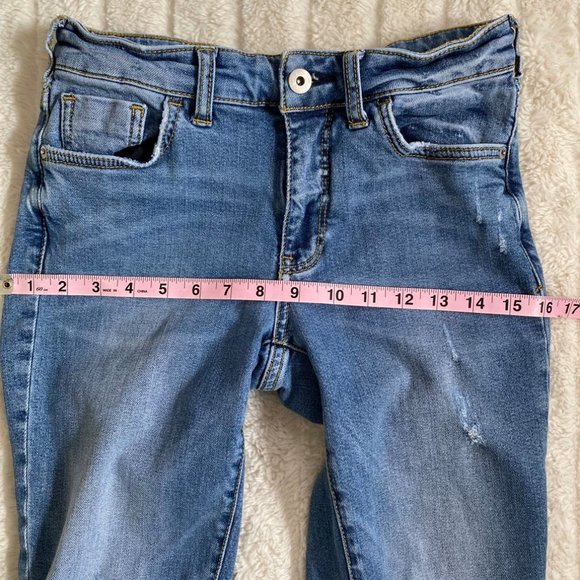 Anthropologie Jeans Pilcro And The Letterpress Distressed Raw Hem Cropped Size 4 - Picture 13 of 14